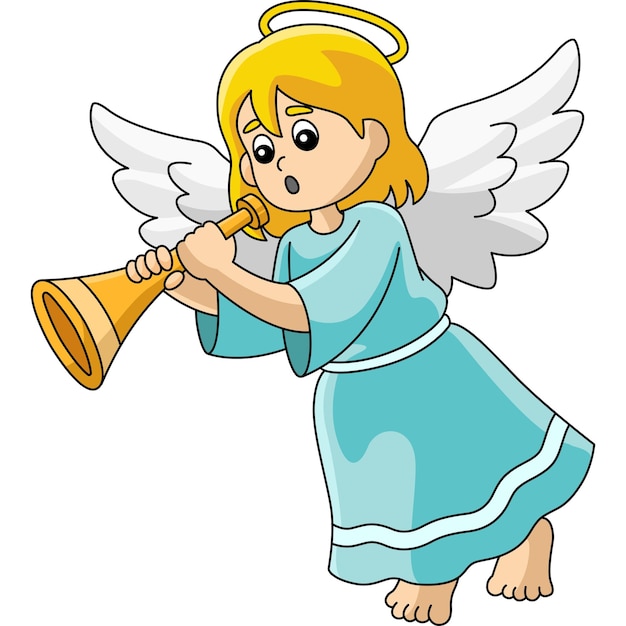 Christmas angel cartoon colored clipart