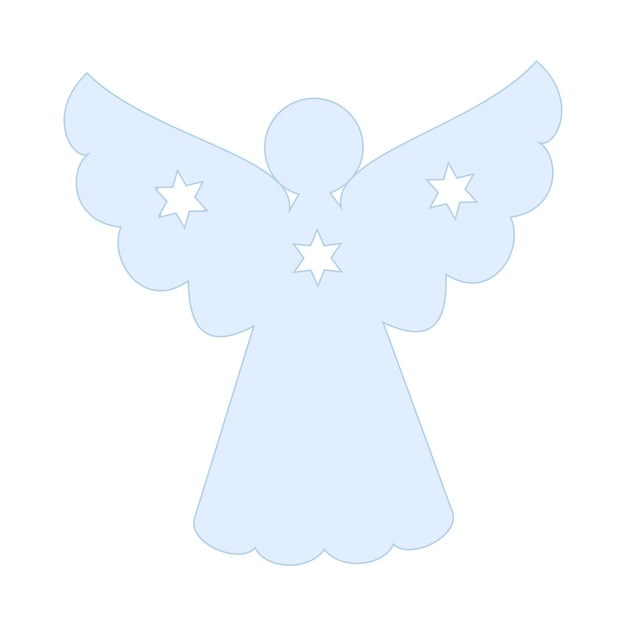 Christmas angel, ornament, vector element, isolated