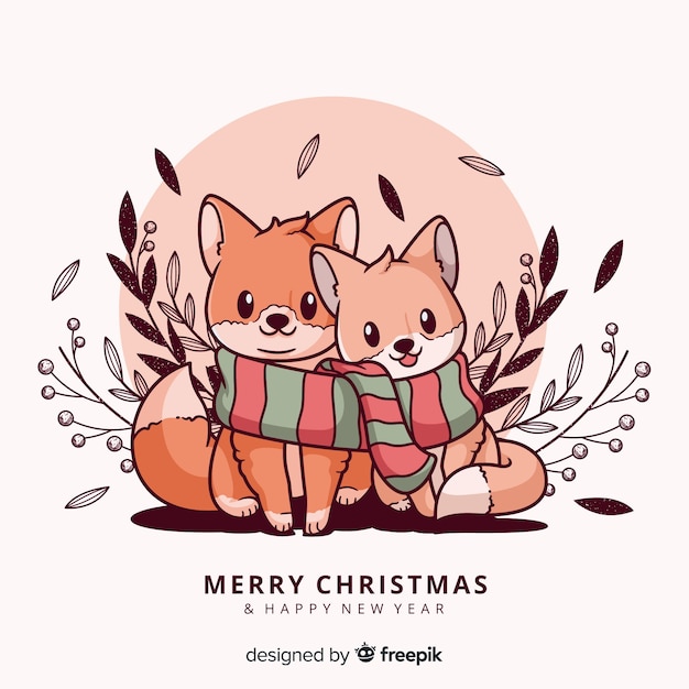 Vector christmas animals greetings