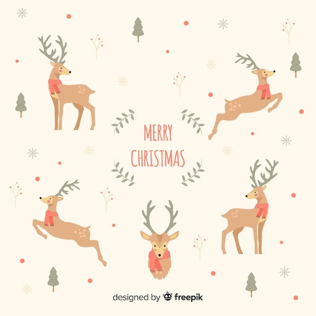 Vector christmas animals