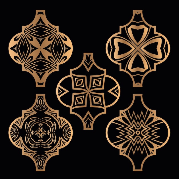 Set di ornamenti di piastrelle arabeschi di natale