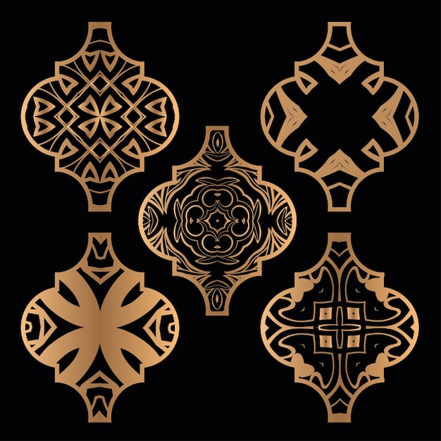 Christmas arabesque tile ornament set