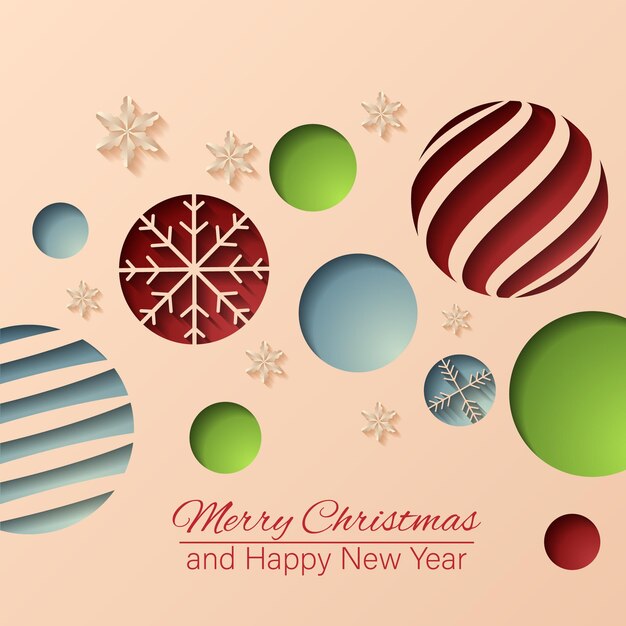 Christmas background cut paper vector illustration