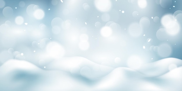 Christmas background decorated with white snow Vector illustration