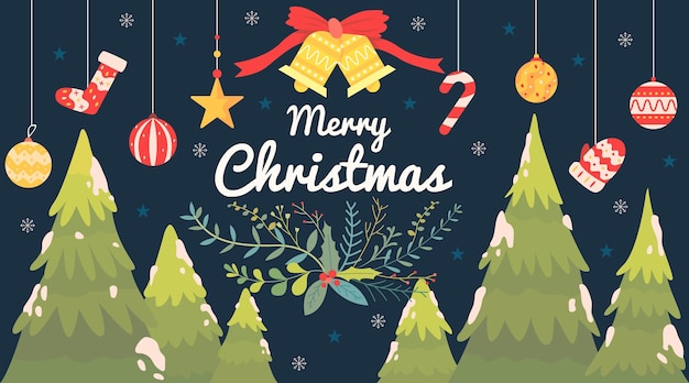 Vector christmas background in flat design