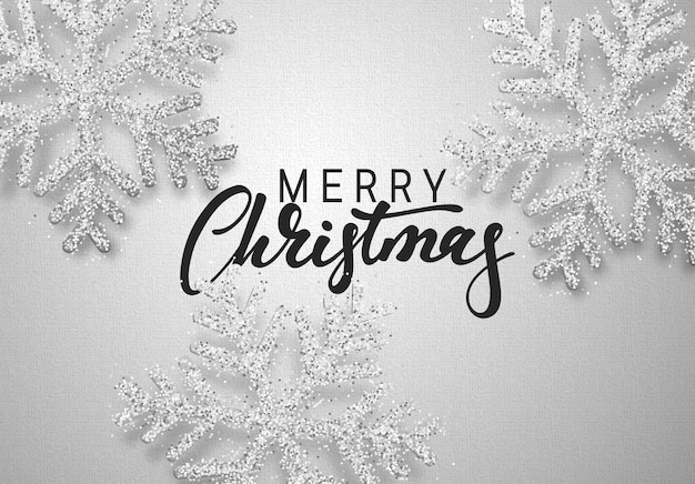 Vector christmas background gray color with beautiful snowflakes. template christmas greeting card. xmas holiday and happy new year