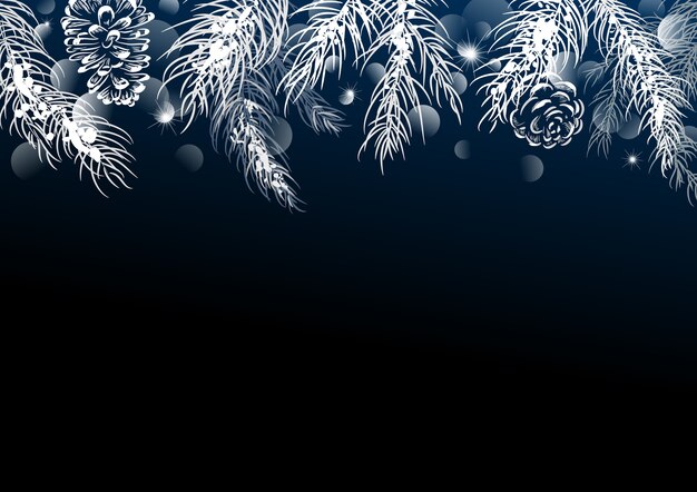 Вектор Рождественский фон из сосны с боке