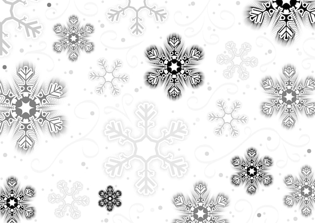 ベクトル 白い背景の上の抽象的な冬のイラストとして雪と渦巻きのクリスマスの背景