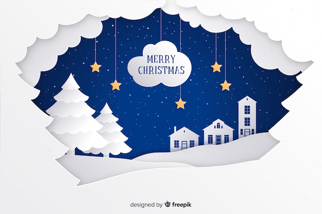 Vector christmas background in paper style