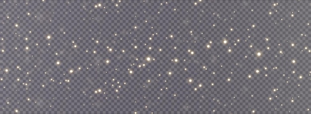 クリスマスの背景。パウダーダストライトPNG。魔法の輝く金粉。素晴らしいシマー効果。