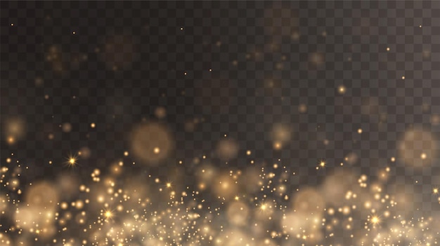 Christmas background Powder PNG Magic shining gold dust Fine shiny dust bokeh particle