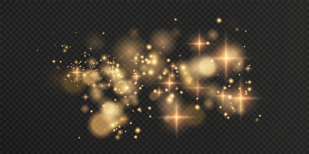 Christmas background. powder png. magic shining gold dust. fine, shiny dust bokeh particles fall.