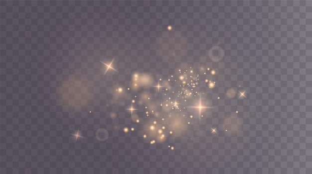 Vector christmas background powder png magic shining gold dust fine shiny dust bokeh particles fall