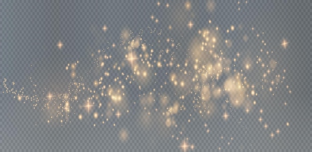 Christmas background Powder PNG Magic shining gold dust Fine shiny dust bokeh particles