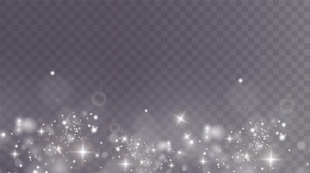 Christmas background Powder PNG Magic shining white dust Fine shiny dust particles fall