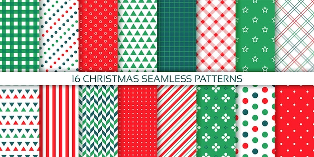 Christmas background Seamless pattern Prints with polka dot stripes herringbone triangle plaid