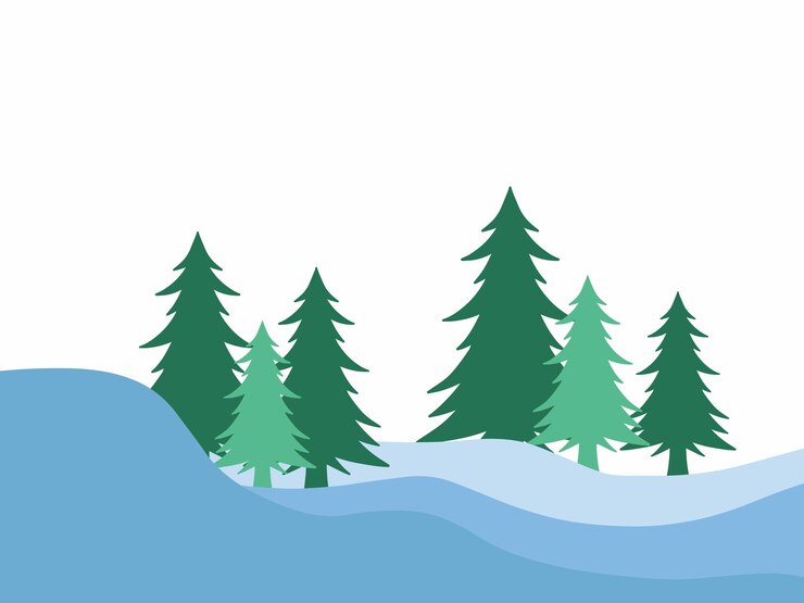 Vector christmas background snowy mountain illustration