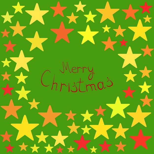 Christmas background stars on a green background