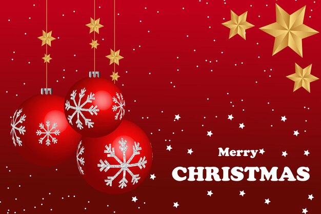 Christmas background of various elements in red background premium vector