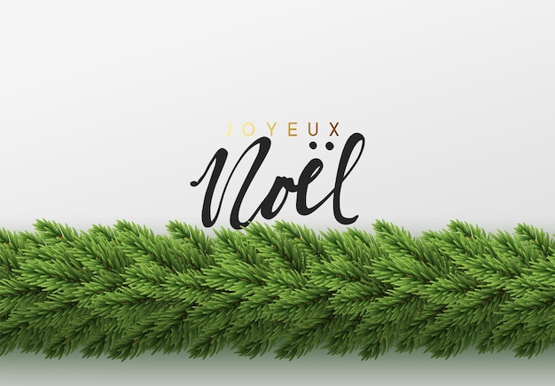 Christmas background. vector decoration xmas border with fir branches.