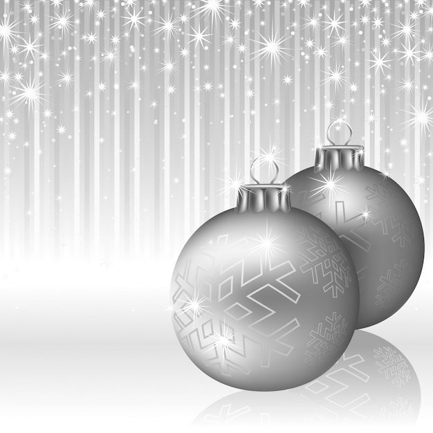 Vector christmas background with baubles