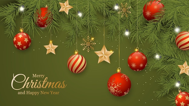 Christmas background with christmas ball decoration