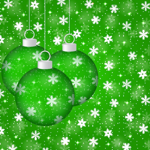 Christmas background with Christmas balls and snowflakes