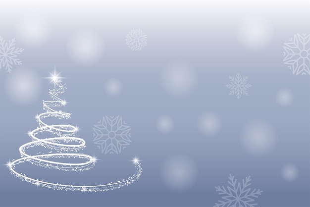 Новогодний фон с елкой и снежинками. рождественские абстрактные обои