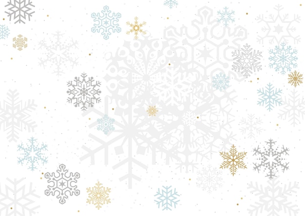 Christmas Background with Colorful Pastel Snowflakes on White