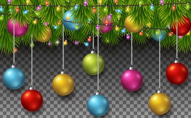 Christmas background with fir tree branches