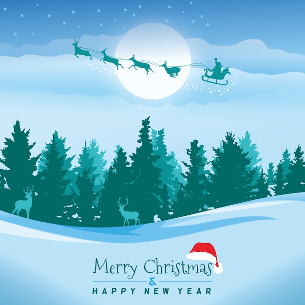 Christmas background with flat design