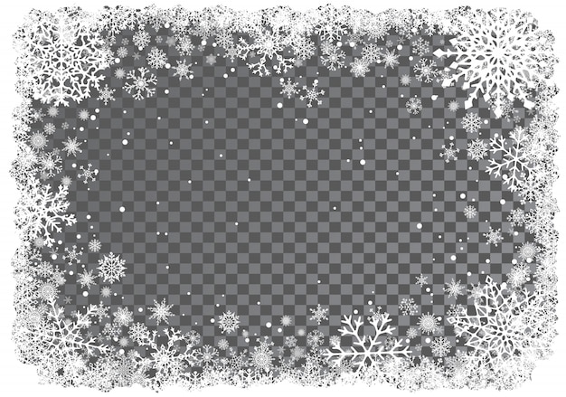 Вектор Рождественский фон с рамкой из снежинок