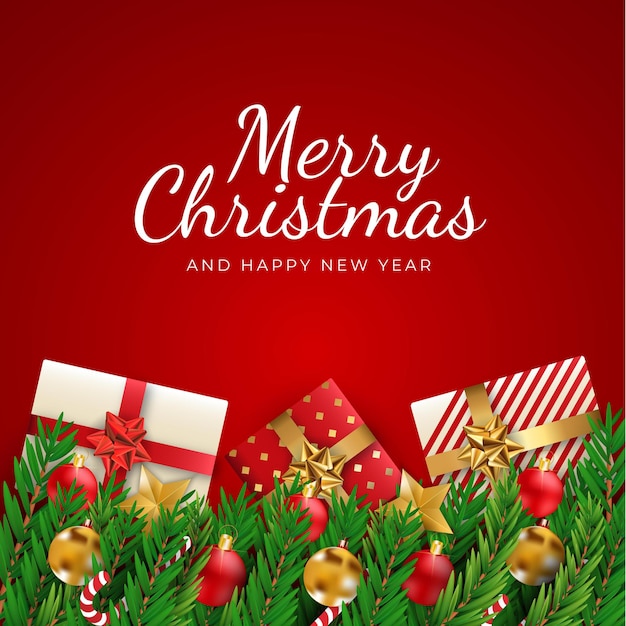 christmas background with gift boxes