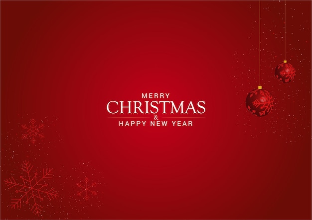 Christmas Background With Glitter Effect On a Red Background Free Vector