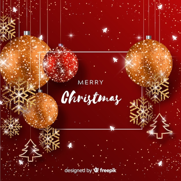 Christmas background with glitter elements