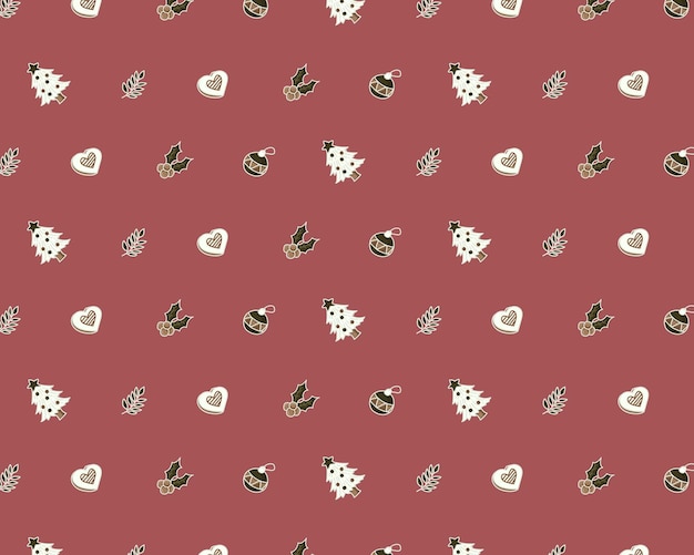 Christmas background with icon pattern