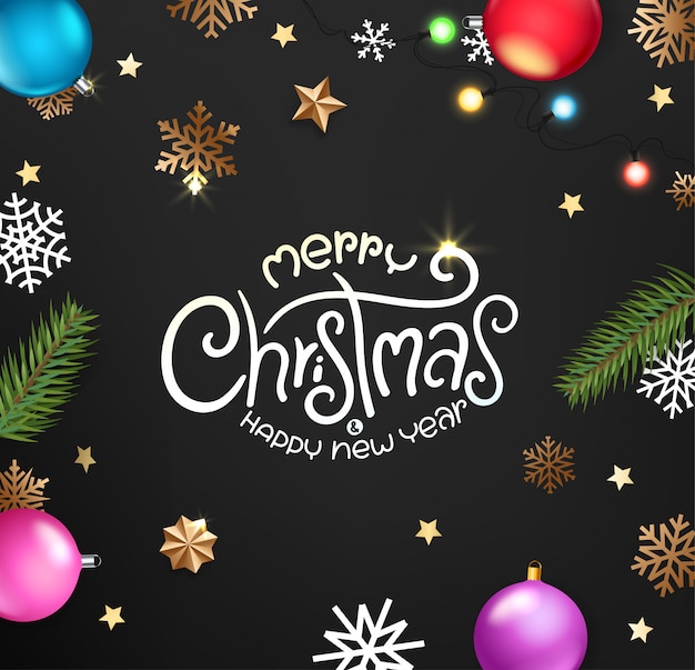 Christmas background with ornaments