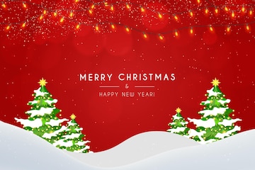 Premium Vector | Christmas background with realistic christmas trees and  lighting