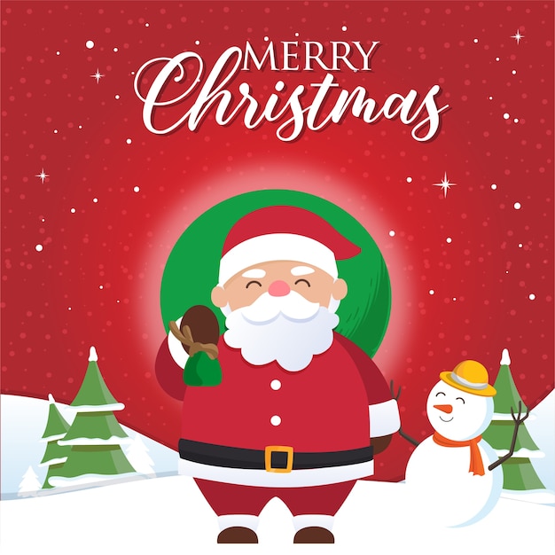 Christmas background with Santa Claus