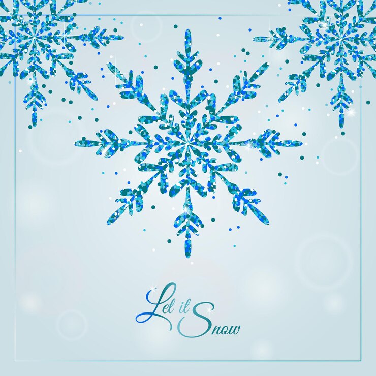 Vector christmas background with shining snowflakes christmas greeting card and happy new year