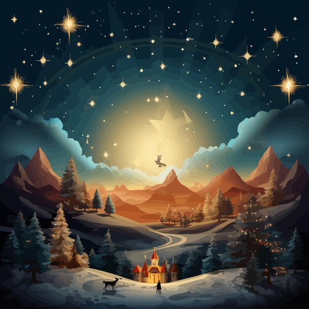 Vector christmas_background_with_shutting_star_vector