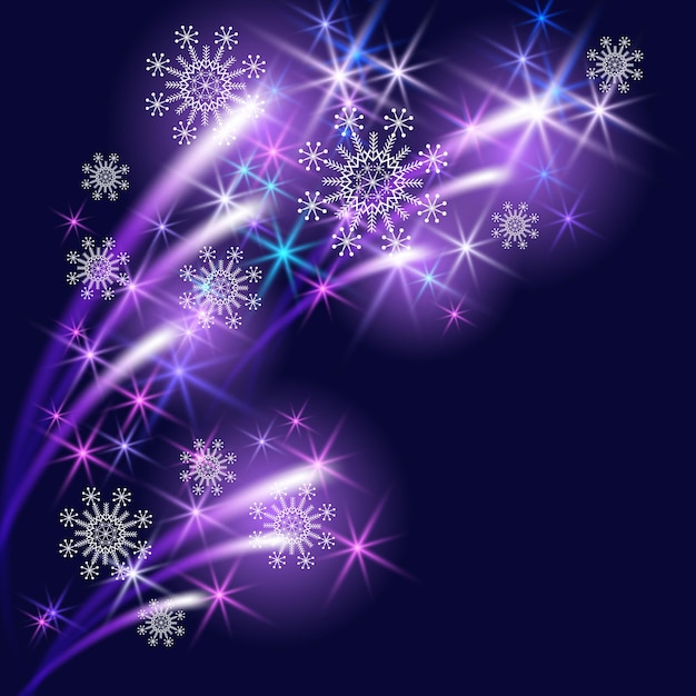 Christmas background with snowflakes and salute