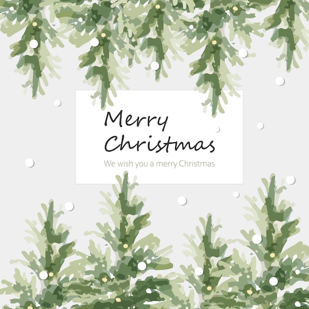 Vector christmas background with watercolor ornaments