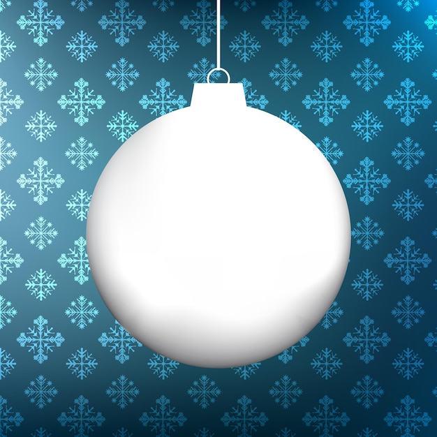 Christmas ball background with copy space and snowflake pattern