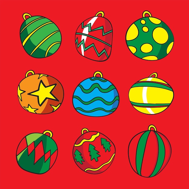 Vector the christmas ball bundle vector image for holiday or celebration concept