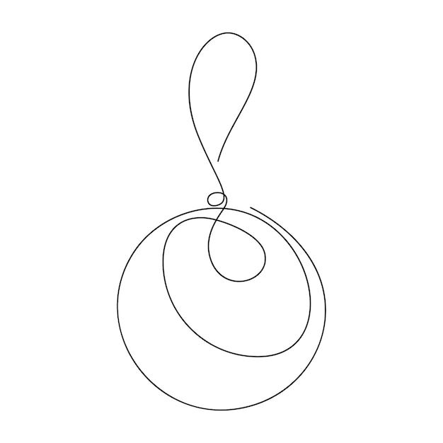 Christmas ball line art. Vector illustration