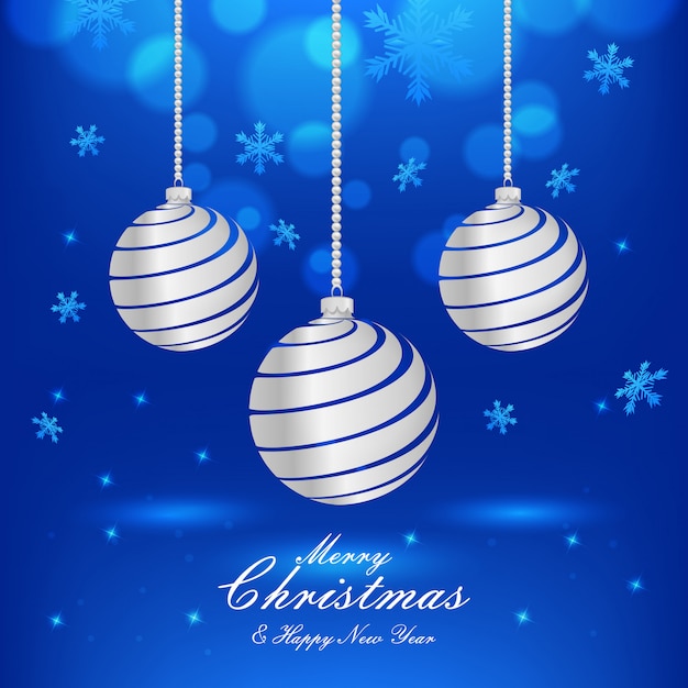 christmas ball ornament on blue background