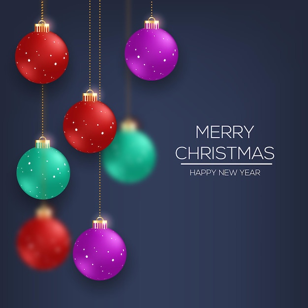 Christmas ball realistic   red  and blue  color