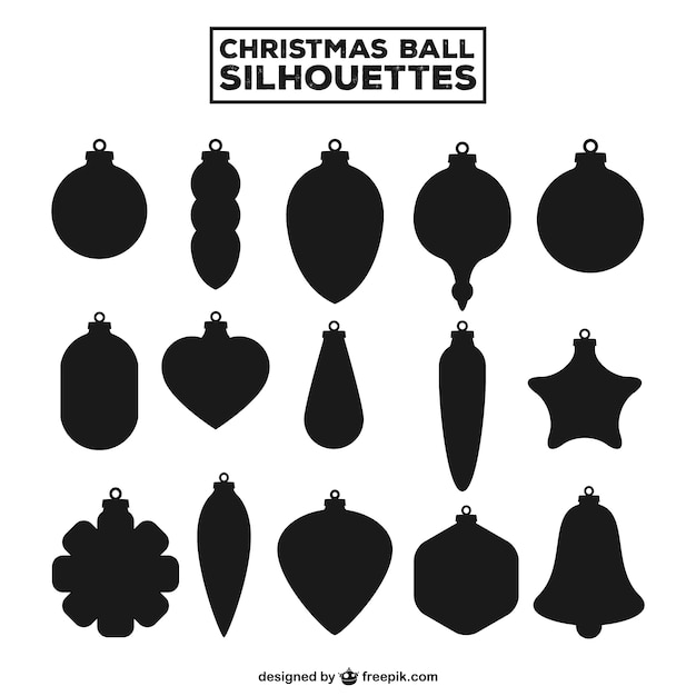 Vector christmas ball silhouettes