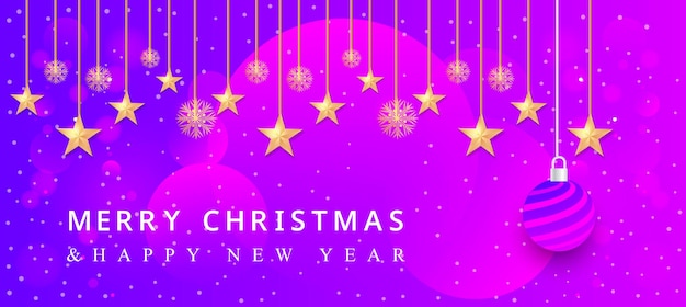 Christmas ball star gift box design christmas banner colorful background design